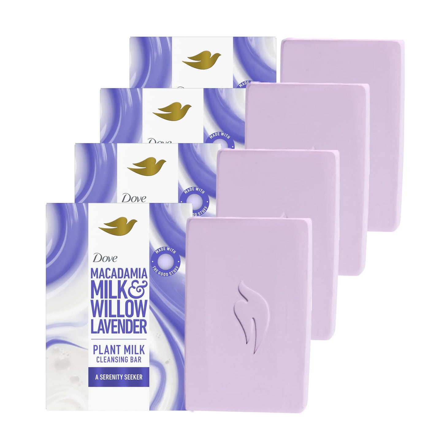 Dove Plant Milk Cleansing Bar Soap with Lavender and Macadamia Milk